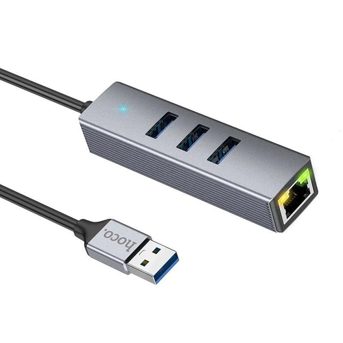 USB Хаб Hoco HB34 4 в1, серый