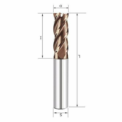 Фреза спиральная по стали Z4 D=5.5x15x50 S=6 Rotis 143.0551550SL