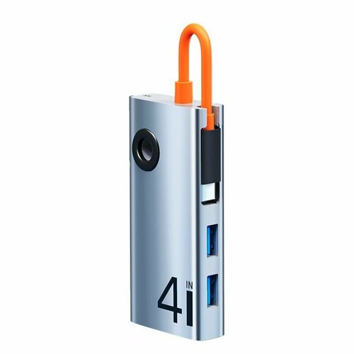 Хаб USB Hub Xiaomi ROCK TR25 4 in 1 Type-C TO USB304Type-C Multi-function Docking Station серый 1564₽