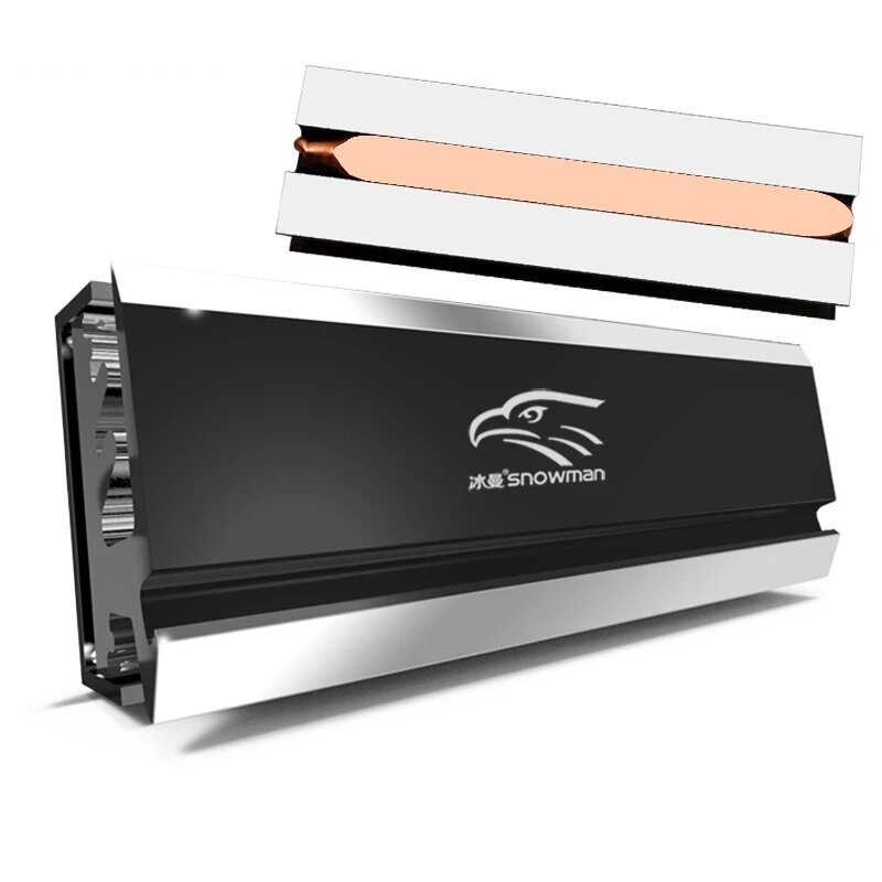 Радиатор для SSD M2 2280 Snowman SSD heatsink M.2 model 2 с тепловой трубкой
