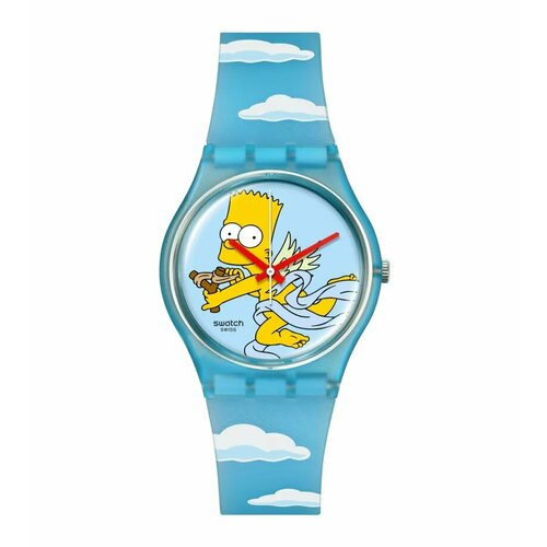 фото Наручные часы swatch swatch x the simpsons, angel bart (valentine’s day edition), 2024, голубой