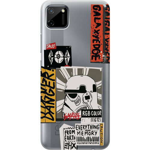 Силиконовый чехол на realme C11, Рилми С11 с 3D принтом Stormtrooper Stickers прозрачный силиконовый чехол на realme c11 рилми с11 с 3d принтом stormtrooper stickers прозрачный