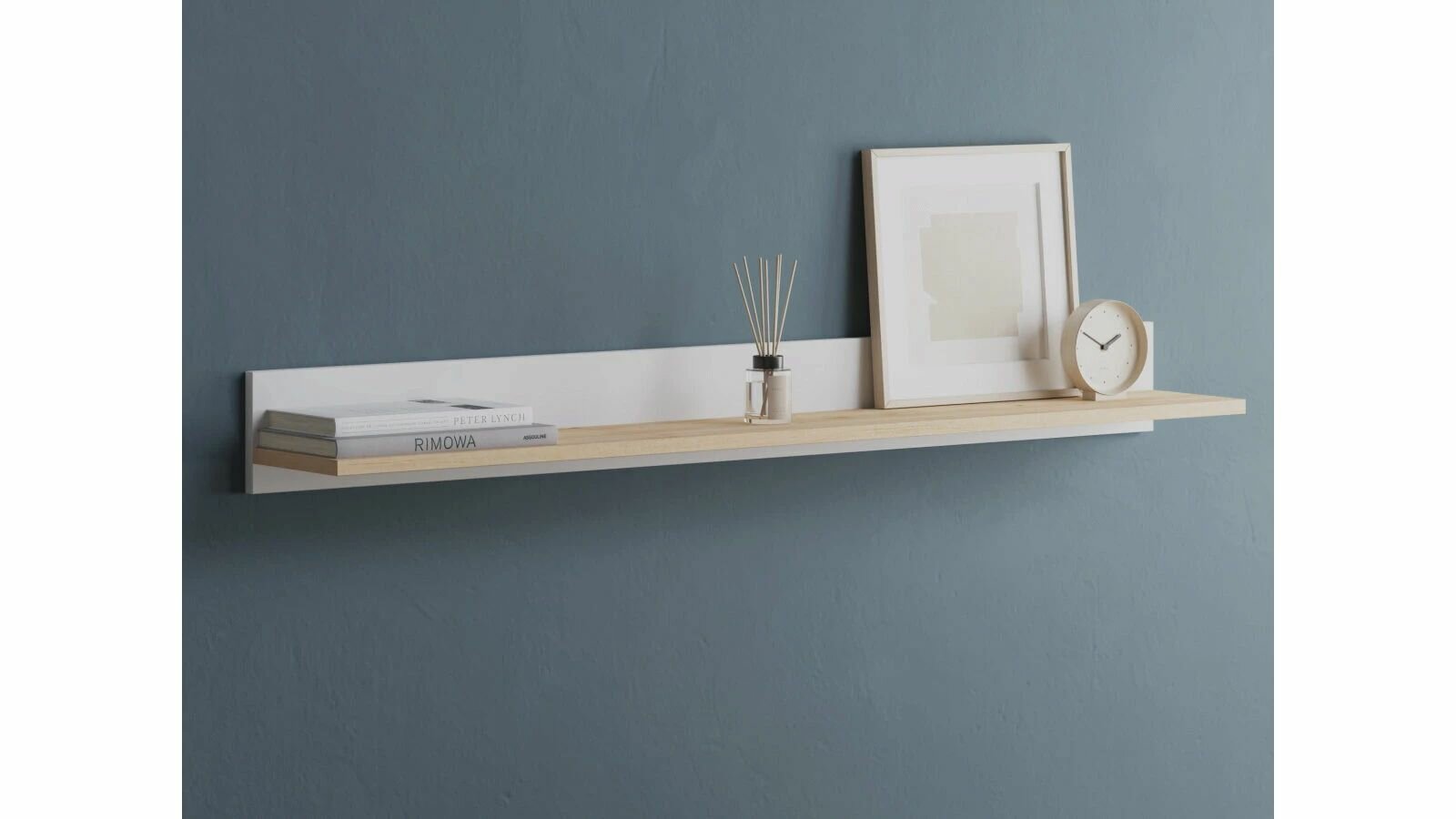 фото Полка Helmi (Хельми) 135*014*020 Гикори кингстон+Белый блеск