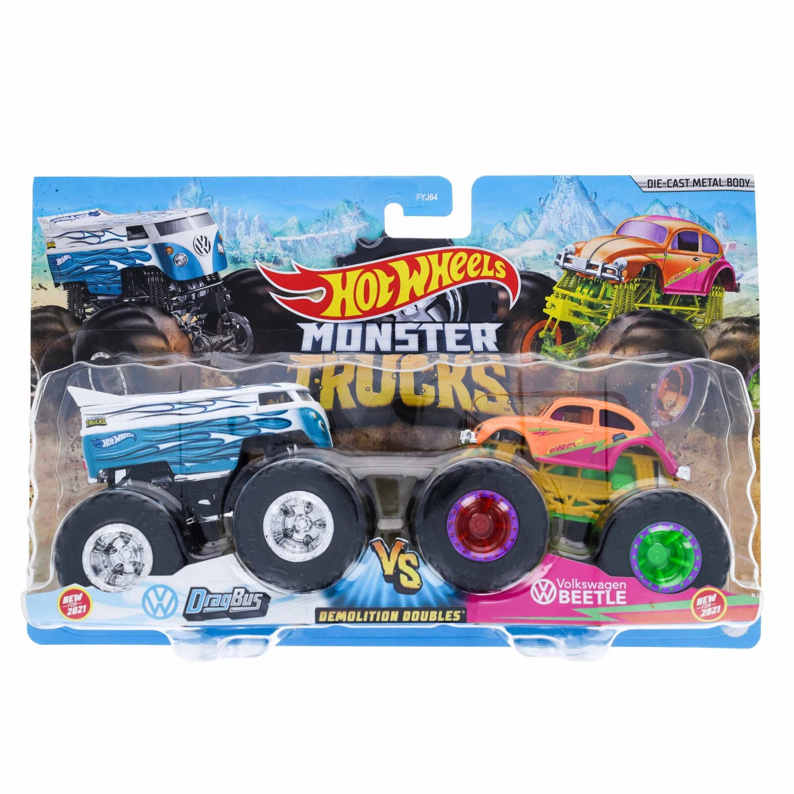 Набор машин Монстр Трак Hot Wheels Monster Trucks demolition vs doubles