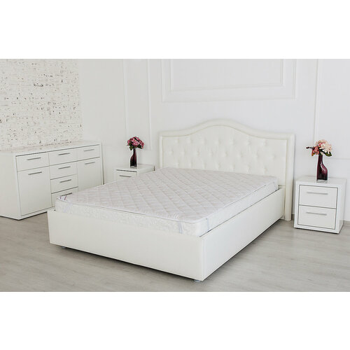 Наматрасник белый Vesta Нега стеганый прямоугольный с бортом на резинке по периметру топпер на кровать и диван наполнитель термопластическое волокно 160 х 200 см 2479₽