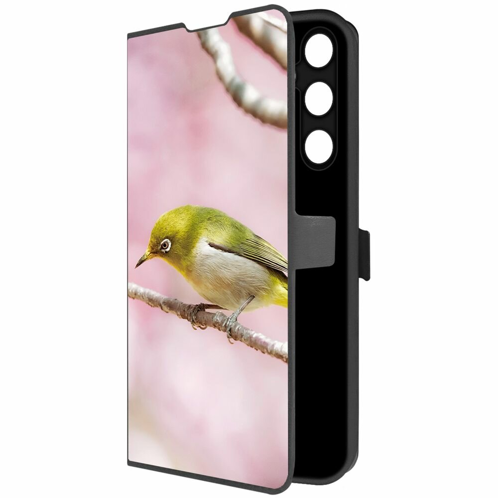 Чехол-книжка Krutoff Eco Book для Samsung Galaxy A35 5G (A356) Японская белоглазка (черный)