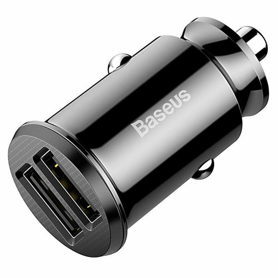 Автомобильное зарядное устройство BASEUS Grain C-8K, 2xUSB, 3.1A, черный