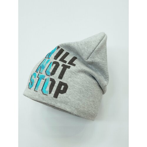 фото Шапка мой ангелок трикотажная; демисезонная; для мальчика, размер 4-5 лет, серый