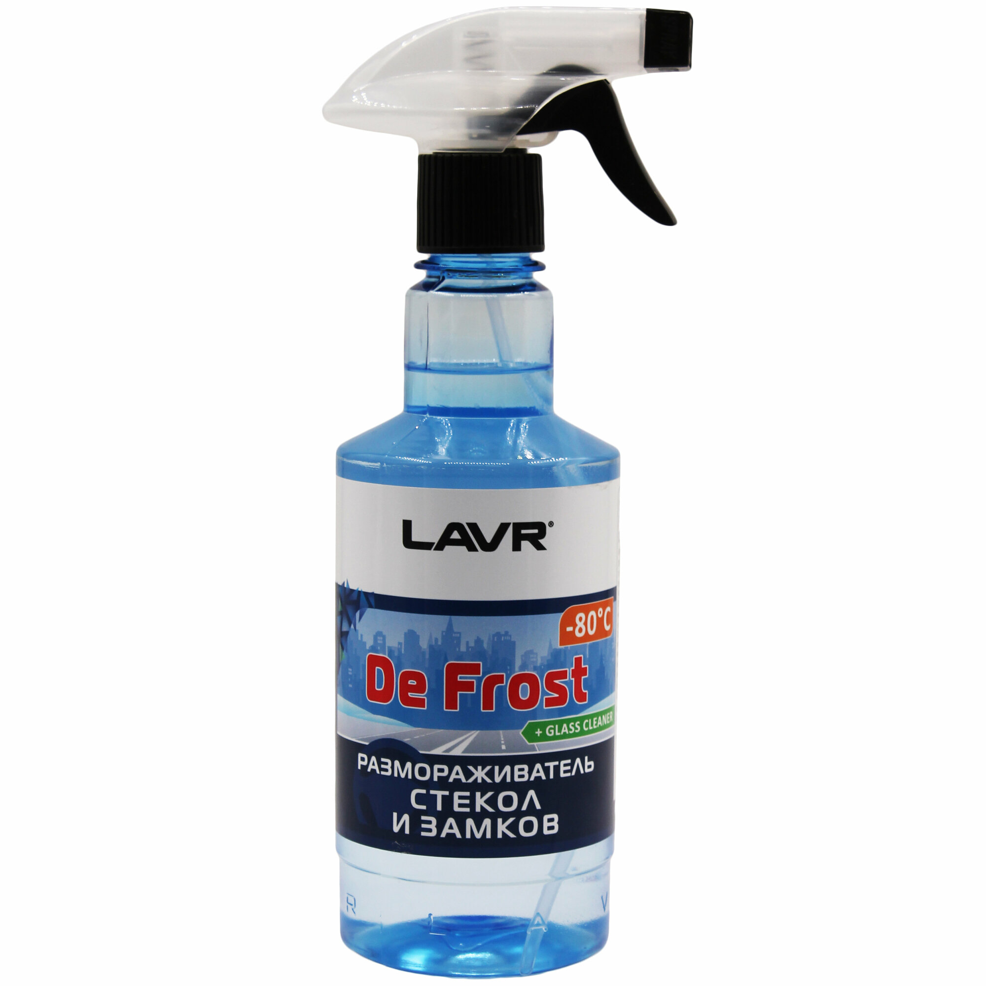 Размораживатель стекол и замков DE FROST +glass cleaner (-80C) LAVR Universal Defroster 500мл