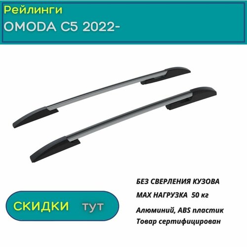 Рейлинги для OMODA C5 2022-н. в.(омода С5), PT GROUP, серебристые