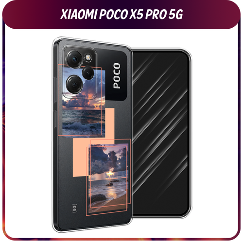 Силиконовый чехол на Xiaomi Poco X5 Pro 5G / Сяоми Поко X5 Про 5G Sky collage, прозрачный силиконовый чехол американская готика на xiaomi poco x5 pro 5g сяоми поко x5 про 5g