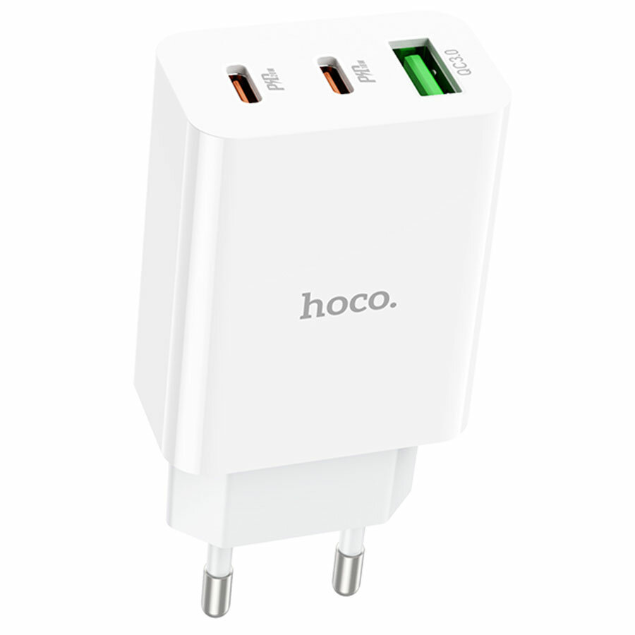 Сетевое зарядное устройство HOCO C99A 1xUSB + 2xUSB-C, 3.0A, 20W, белый