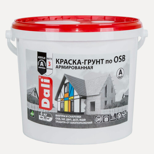 Изображение товара Dali Краска-грунт по OSB армированная атмосферостойкая 6кг База А