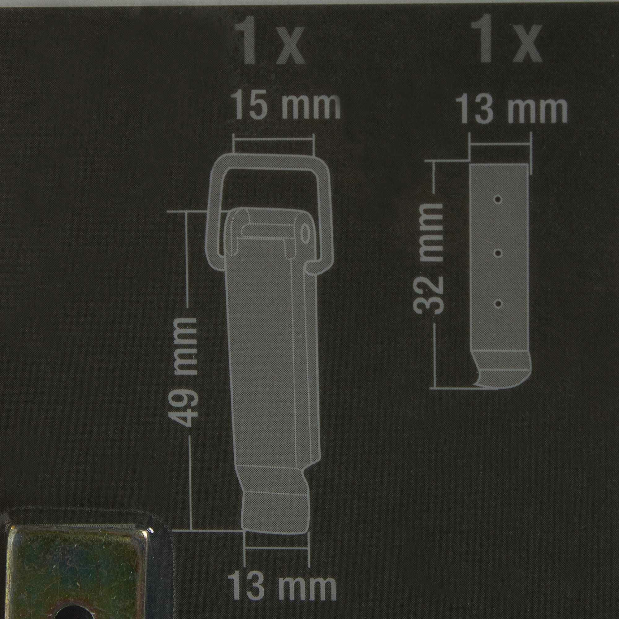 Замок для ящика с изогнутым ответным крюком 13x49 мм - фотография № 4