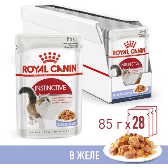 Корм для взрослых кошек Royal Canin Instinctive (Инстинктив) Корм консервированный , желе, 24x85г