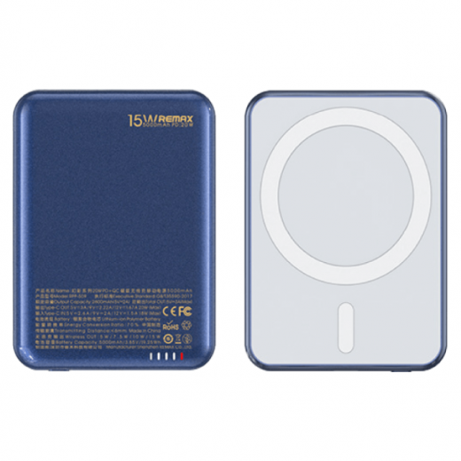 Внешний аккумулятор с Magsafe Remax RPP-509 5000mAh-синий