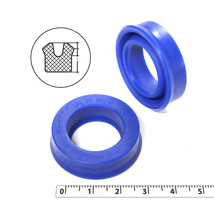 Манжета гидравлическая 22х35х10 (манжета цилиндра 35*22*10) тип UN PU (полиуретан) (упаковка 2 шт.)