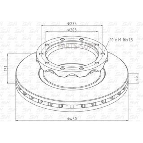 SK SK-3120039-01 Диск тормозной 430203x45131 n10-235-M16x15 20490₽