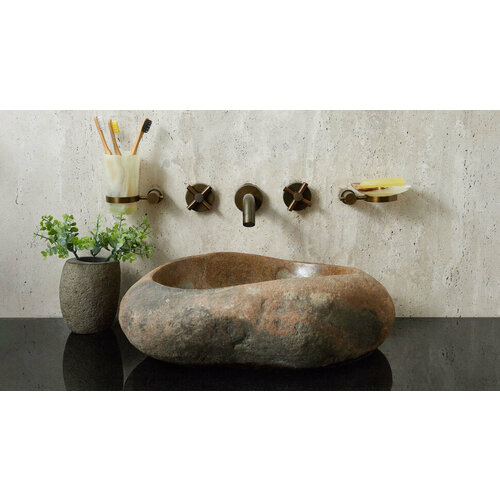 Белая раковина для ванной Sheerdecor Piedra 00508411235 из речного камня гранита