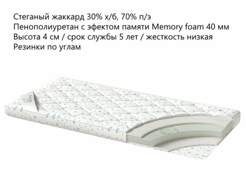 Наматрасник Corretto Memory 110x200