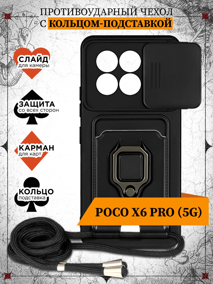 Защитный чехол для Poco X6 Pro (5G) / Защитный чехол для Поко Икс6 Про (5Джи) DF poTitanium-01 (black)