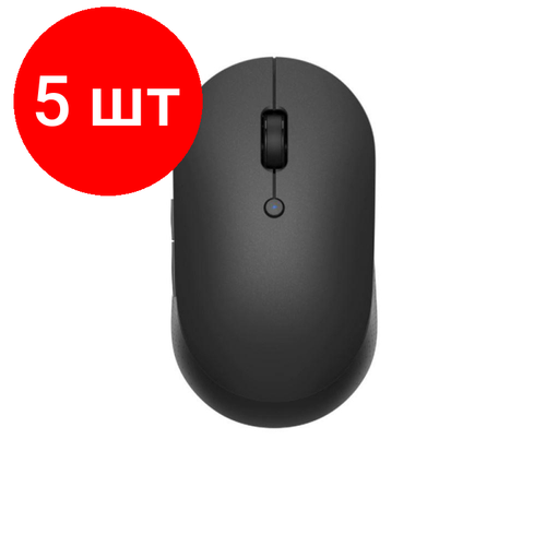 lenovo 300 wireless compact mouse ww gx30k79401 black 32 x 56 x 98 12 months battery life Комплект 5 штук, Мышь компьютерная Mi Dual Mode Wireless Mouse Silent Edition, черный