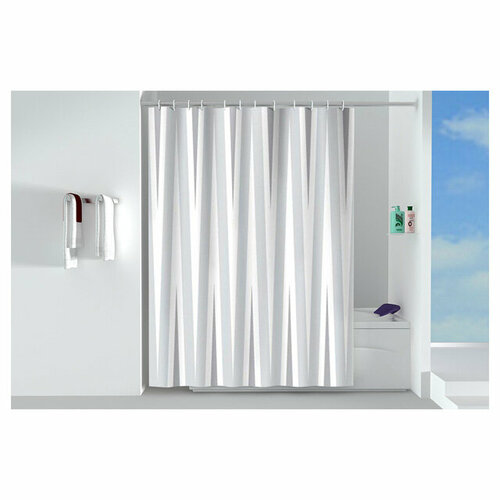 Занавеска для ванной ofelis сиерра 200х180 см полиэстер серая 2496₽