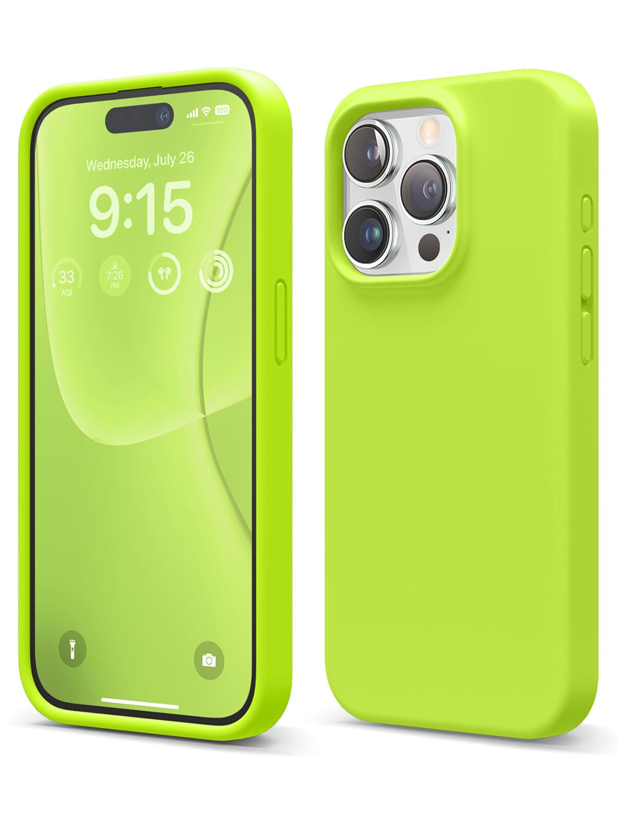 Elago для iPhone 15 Pro чехол Soft silicone (Liquid) Lime Green