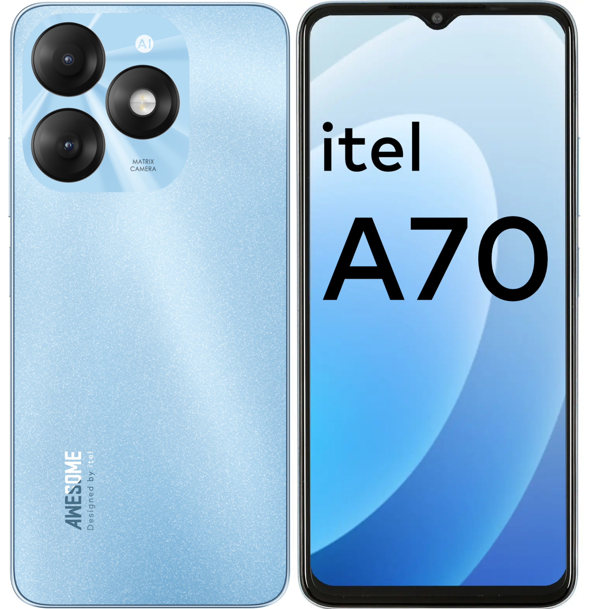 Смартфон itel A70 4+256 ГБ Azure Blue, синий