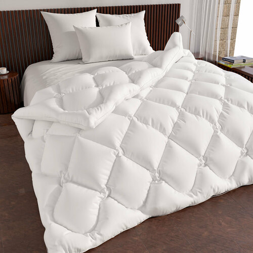 Одеяло 1,5 спальное 145х205 см Свит Всесезонное, плотность 250 гр/м. кв. стеганое белое гипоаллергенное 11391/1
