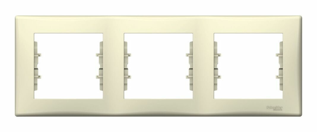 Sedna SDN5800547 Рамка 3-постовая (горизонтальная, бежевая) Schneider Electric - фото №1
