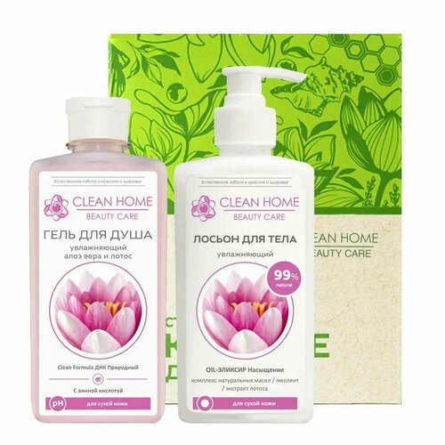 Clean home Набор Beauty care увлажняющий гель для душа лосьон 350 мл х 2 шт 1 шт 867₽