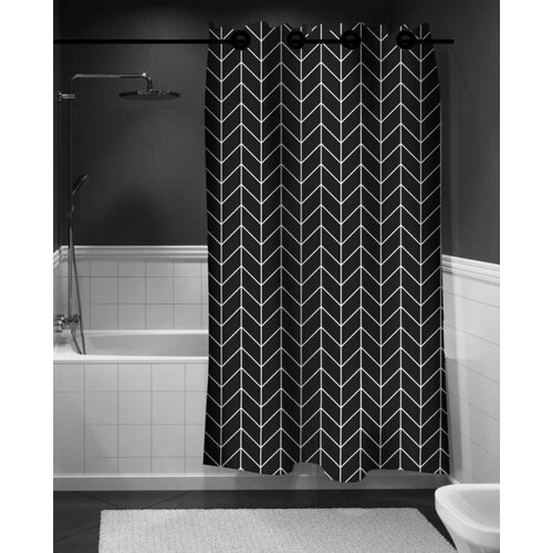 Занавеска для ванной Geometry Black MySpace 1800х2400 2293₽