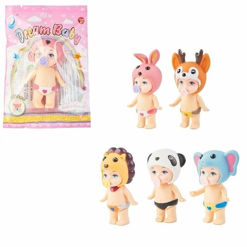 Игрушка мини кукла пупс в шапке 9 х 5 х 4 см пьет и писает 5 вариантов DH2336A 349₽