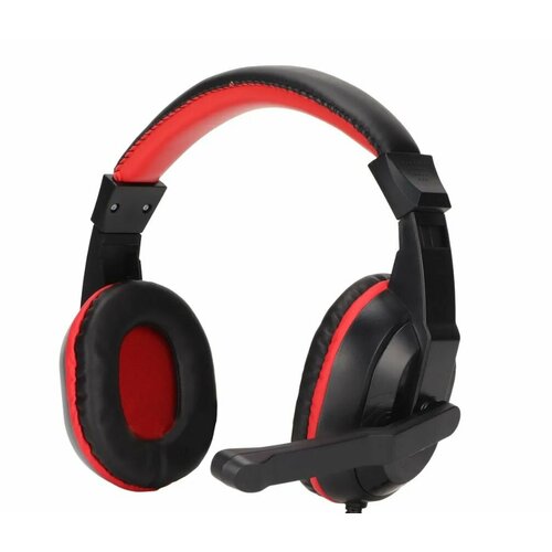 Игровые стерео наушники A3 Misde с микрофоном 35 мм регулируемые проводные черно красные 858₽