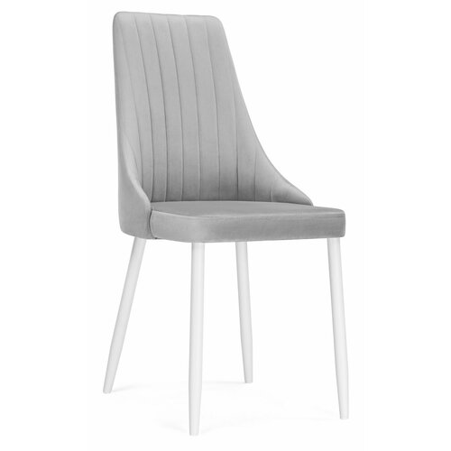 Стул на металлокаркасе Кора светло-серый / белый