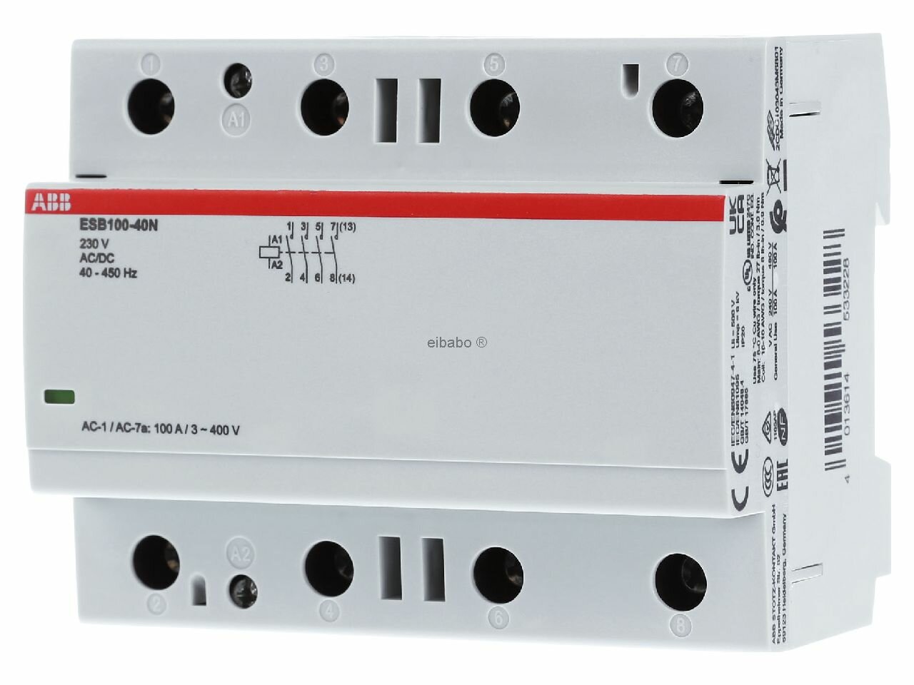 Установочный контактор 230VAC / DC ESB100-40N-06 – ABB – 1SAE661111R0640 – 4013614533228