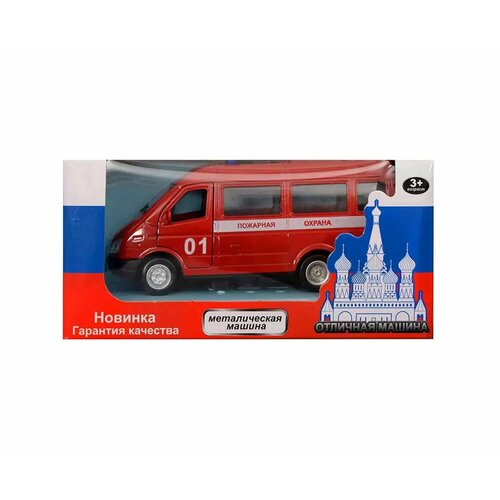 машинка пожарная красная 22 см 1 шт Машинка игрушечная - TCC1815P-2 ГАЗель Пожарная охрана, 1:32 (17см), 1 шт