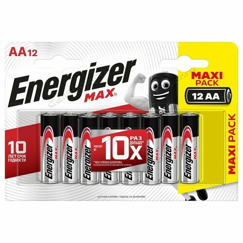 Батарейка Energizer MAX+Power Seal LR6 BL12 energizer power seal 8 4 aa