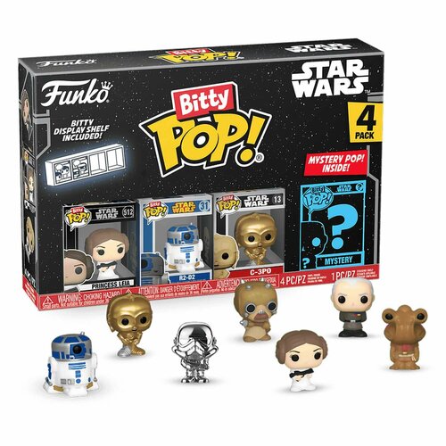 фигурка funko bitty pop star wars s2 princess leia 71512 Фигурка Funko Bitty POP! Star Wars S2 Princess Leia+R2-D2+C-3PO+Mystery (1 of 4) 4PK 71512