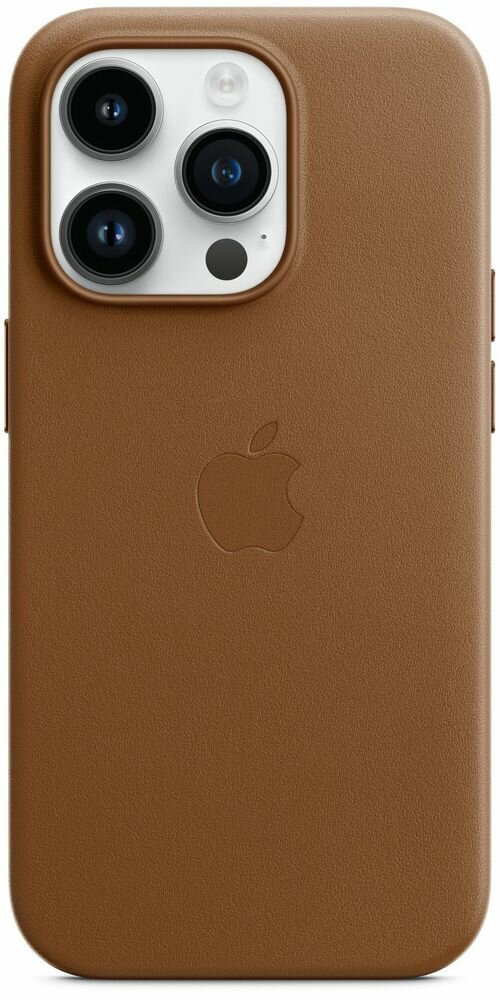 Кожаный чехол MagSafe для iPhone 15 Pro/ Анимация NFC / Leather Case with MagSafe для Айфон 15 Про Umber /Коричневый