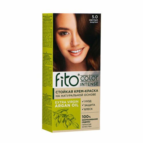 Стойкая крем-краска для волос Fito color intense тон 50 светлый каштан 115 мл комплект из 10 шт 2200₽