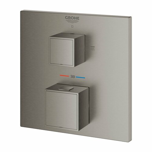 Внешняя часть термостата для душа GROHE Grohtherm Cube на 2 потребителя, темный графит матовый (24154AL0)