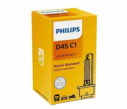 Ксеноновая лампа PHILIPS D4S 35W P32d-5 XENON STANDART 4300K 35V, арт.42402 С1