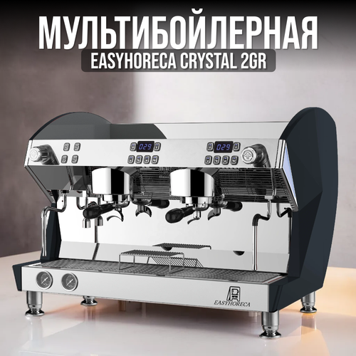 Профессиональная двухгруппная рожковая кофемашина EASYHORECA CRYSTAL 2GR