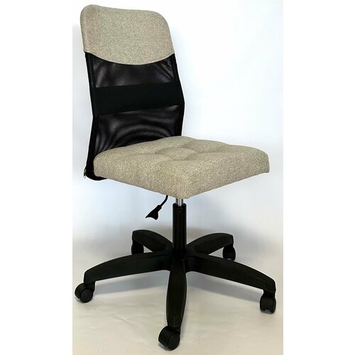 Компьютерное кресло без подлокотников StylChairs Оскар Люкс, обивка ткань, цвет бежевый/чёрный