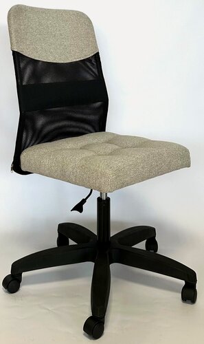 Изображение товара Кресло компьютерное без колёсиков StylChairs Оскар Люкс, обивка ткань, цвет бежевый/чёрный