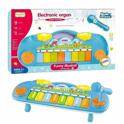 HY692E Детское музыкальное синтезатор пианино с карточками и микрофоном 2012₽