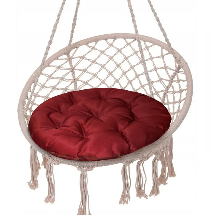 Адель Подушка круглая на кресло непромокаемая D60 см, цвет красный, грета 20%, полиэстер 80%