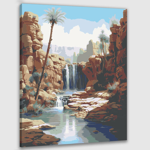 Картина по номерам 50х40 Водопад в пустыне